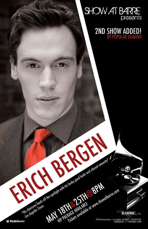 Erich Bergen in Concert Tomorrow Night at BARRE with Special Guest Travis Cloer!