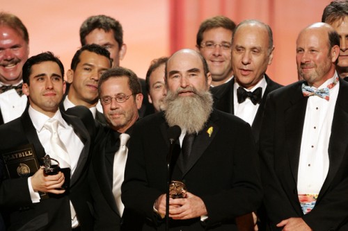 Michael David with other members of the Jersey Boys production at 2006 Tony Awards (Credit: Jeff Christensen/AP)