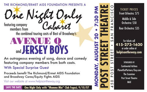 Jersey Boys and Avenue Q One Night Only Cabaret