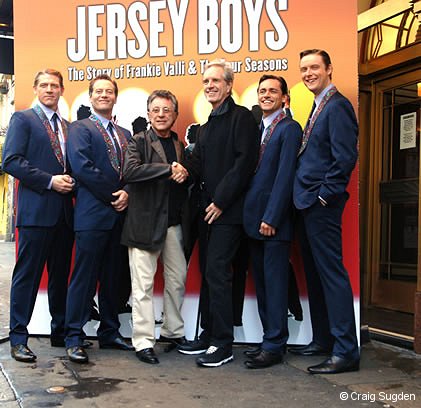 Jersey Boys London cast with Frankie Valli and Bob Gaudio