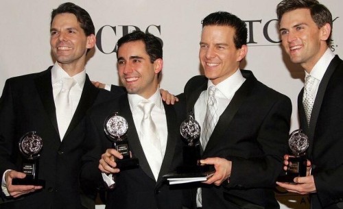 Daniel Reichard, J. Robert Spencer, John Lloyd Young, and Christian Hoff with their Tony Awards, 2006.